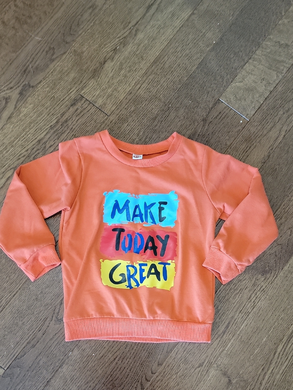 Kids' 'Make Today Great' Orange Sweatshirt